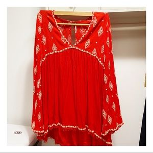 Free People Tunic High low Dress shirt